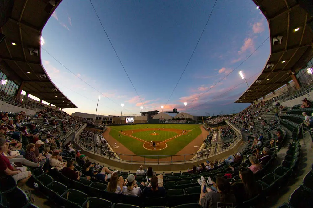 The baseball field from inside the stands