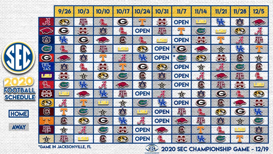 2020 Football schedule graphic