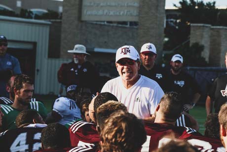 Jimbo Fisher taking to his players