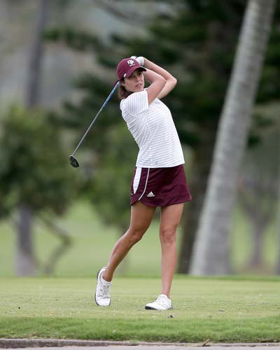 Begona Aranguren playing golf