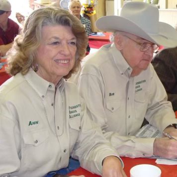Bob and Ann Berger sitting at a table