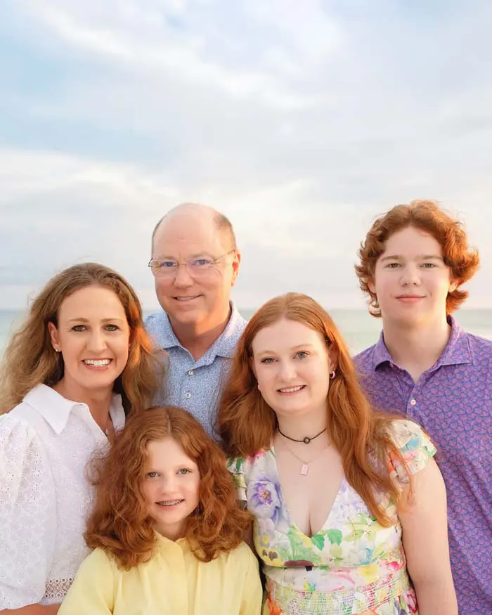 family photo on the beach
