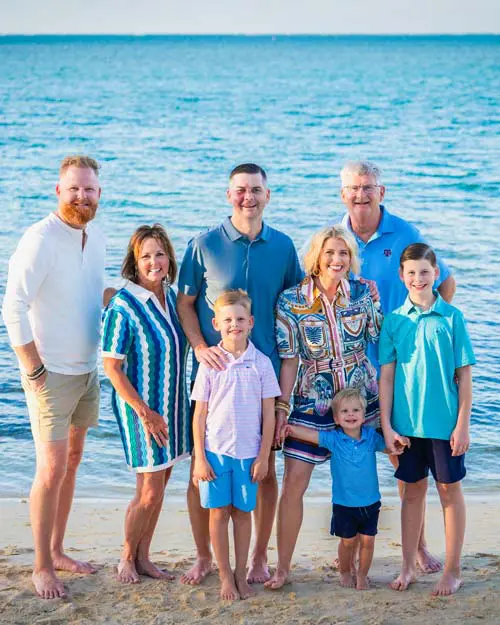 Trey Henderson posing with his family
