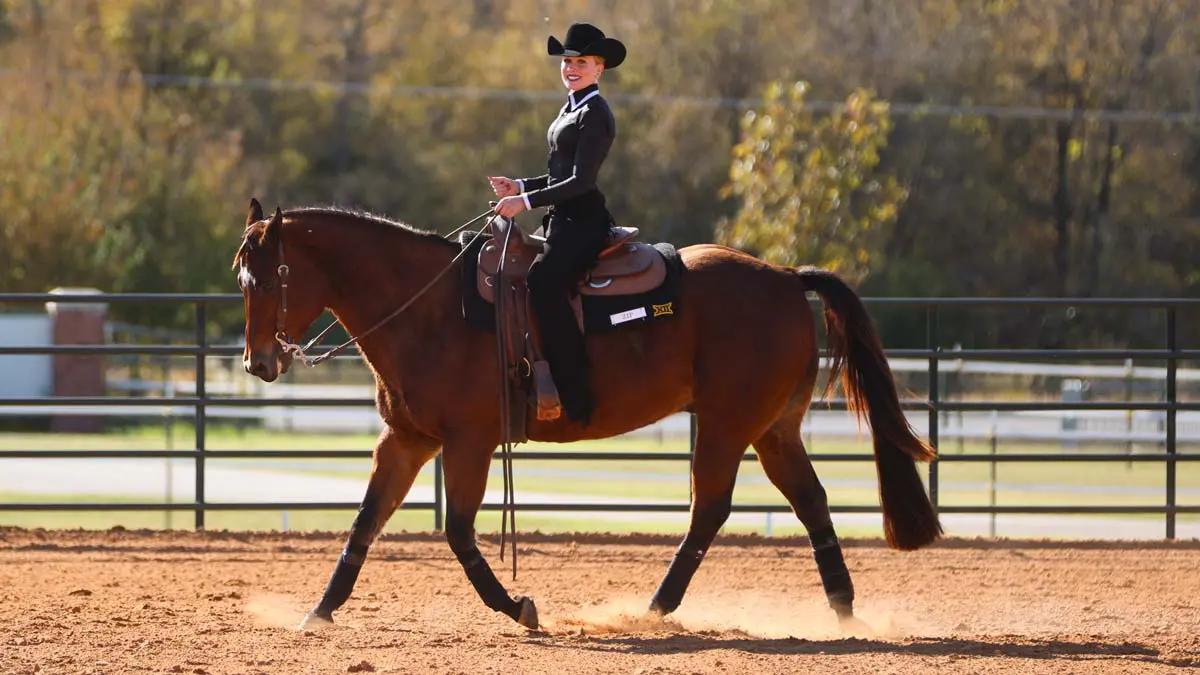 Woman riding a horse