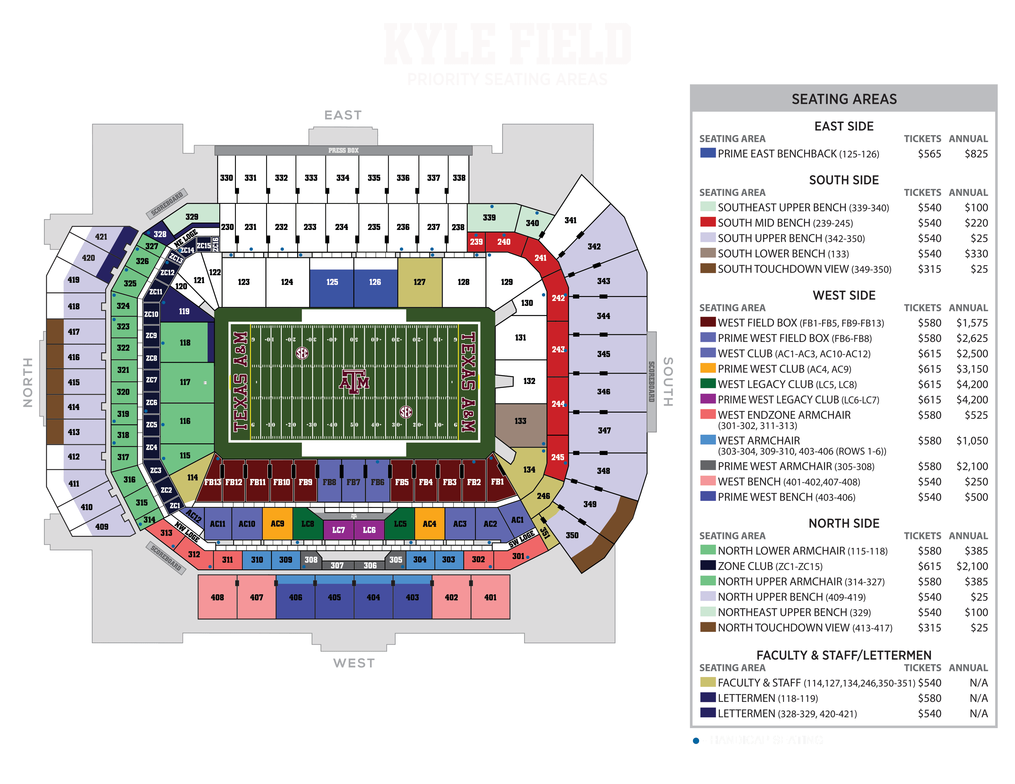 Kyle Field Seating Map 2017 Elcho Table