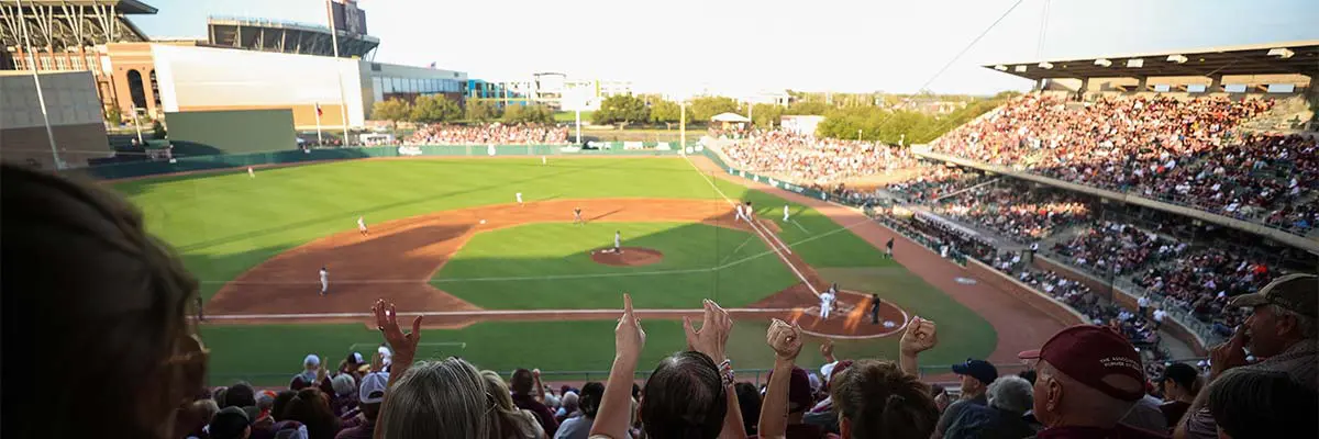 view of baseball field from stands